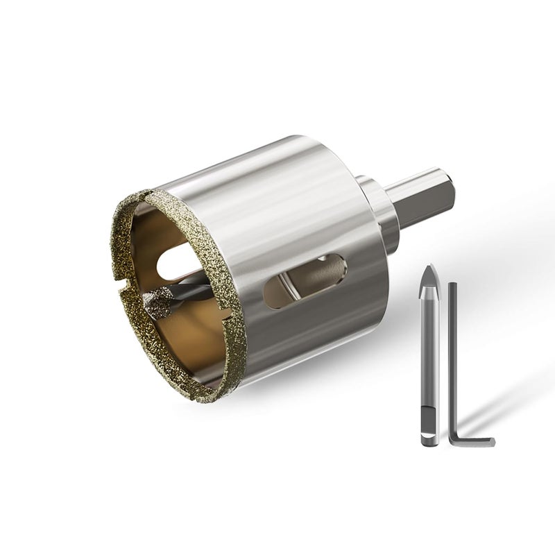 CSOOM 1-3/4"(45mm) Diamond Hole Saw with Center Drill Bit, One-Touch Positioning, Easy to Penetrate Hard Materials Such as Ceramic, Tile, Glass, Granite, Marble, etc. - Image 1